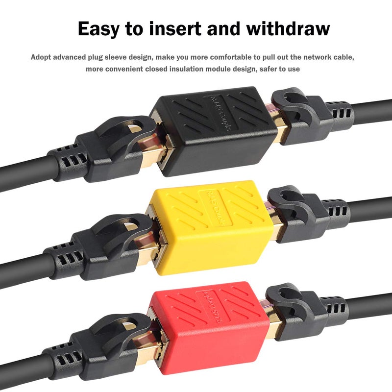 PASOW RJ45 Coupler in-Line Coupler Cat7 Cat6 Cat5e Ethernet Cable Extender Adapter Female to Female (3 Pack) - Image 3